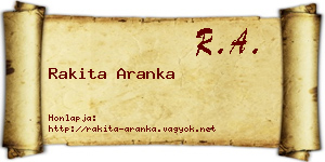 Rakita Aranka névjegykártya